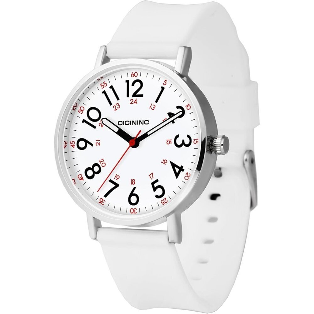Women's White Analog Silicone Band Read Dial Stylish Comfortable Buckle Watch